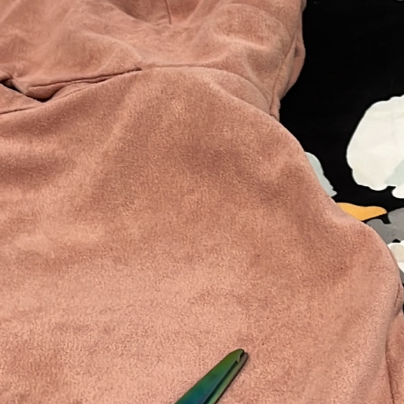 Empire Waist Mauve Pencil Style Open Mid Drift Shoulder Ties Dress Sz S - Picture 13 of 14